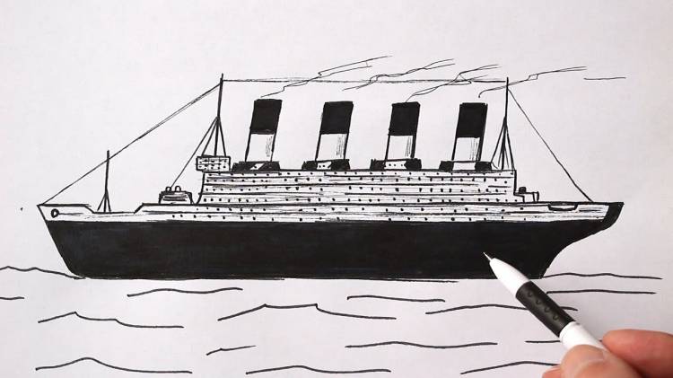How to draw a Titanic easily