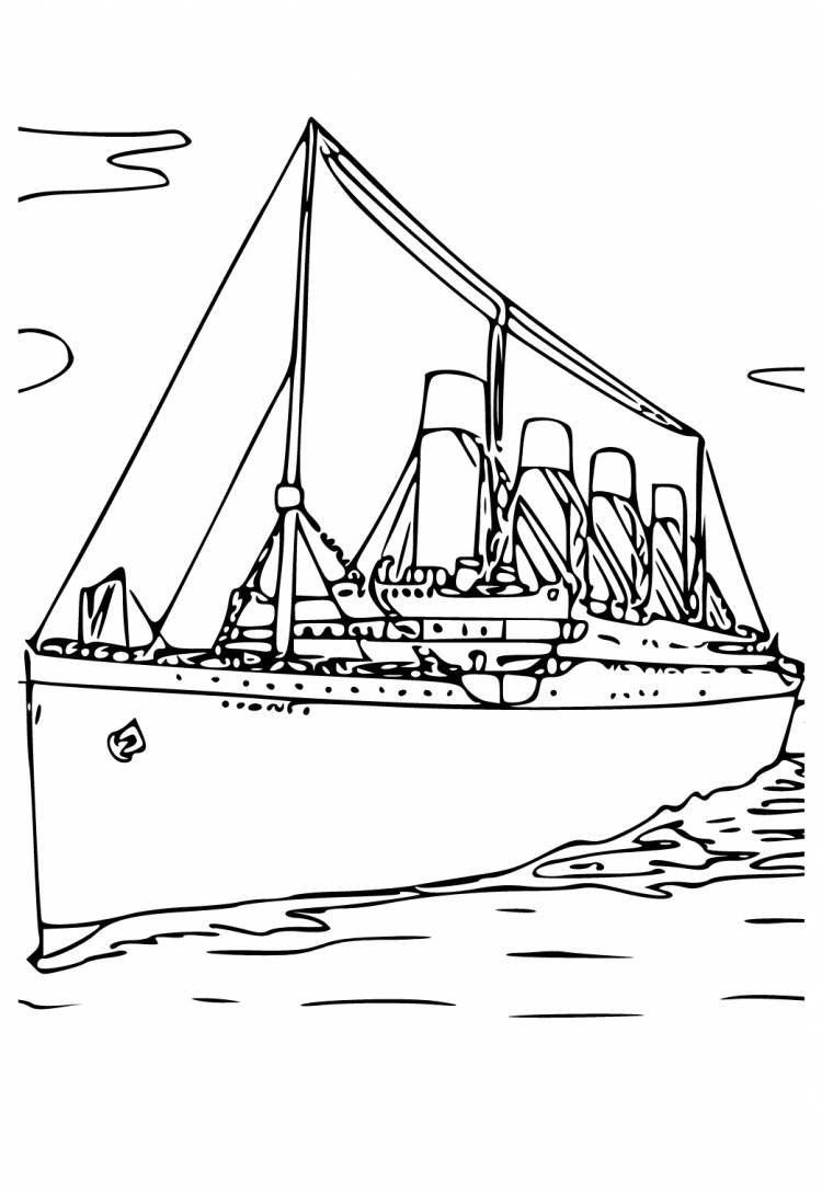 Раскраска Титаник Море Распечатать Бесплатно для Взрослых и Детей