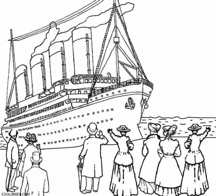 Раскраски Титаник для детей 