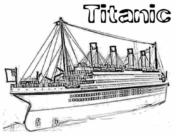 Раскраска Титаник бесплатно распечатать