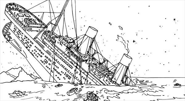 Раскраска Титаник бесплатно распечатать