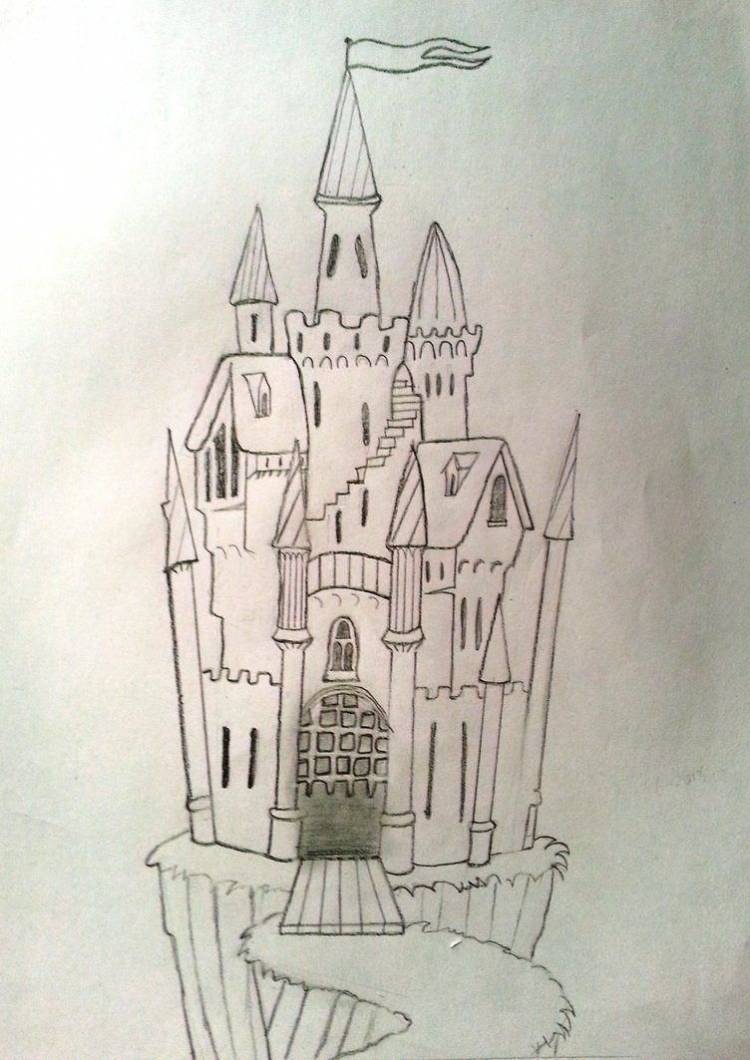 Замок в стиле Готика рисунок