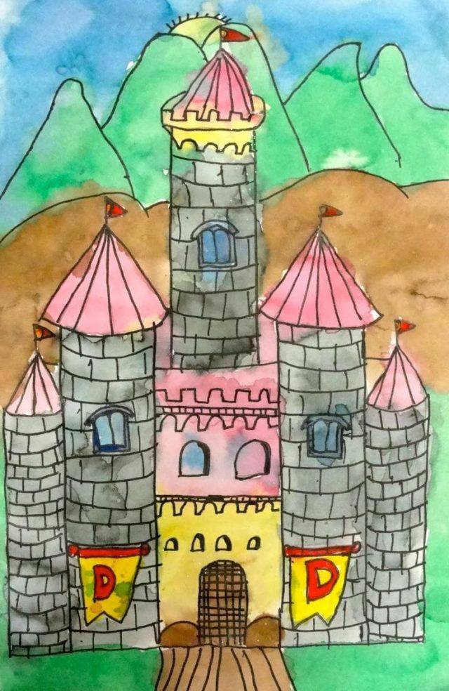 Как нарисовать замок поэтапно карандашом