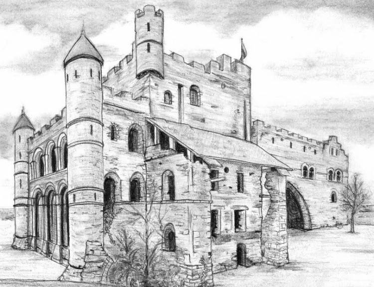 Рисунки замков для срисовки 