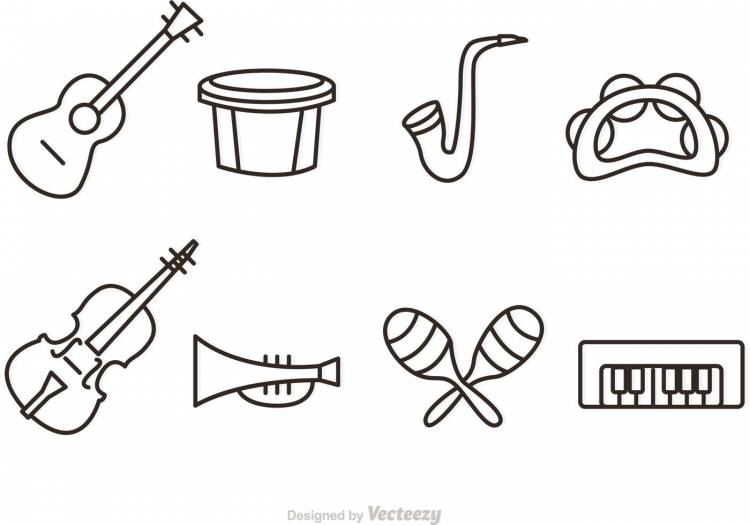 Музыкальные инструменты рисунки легкие