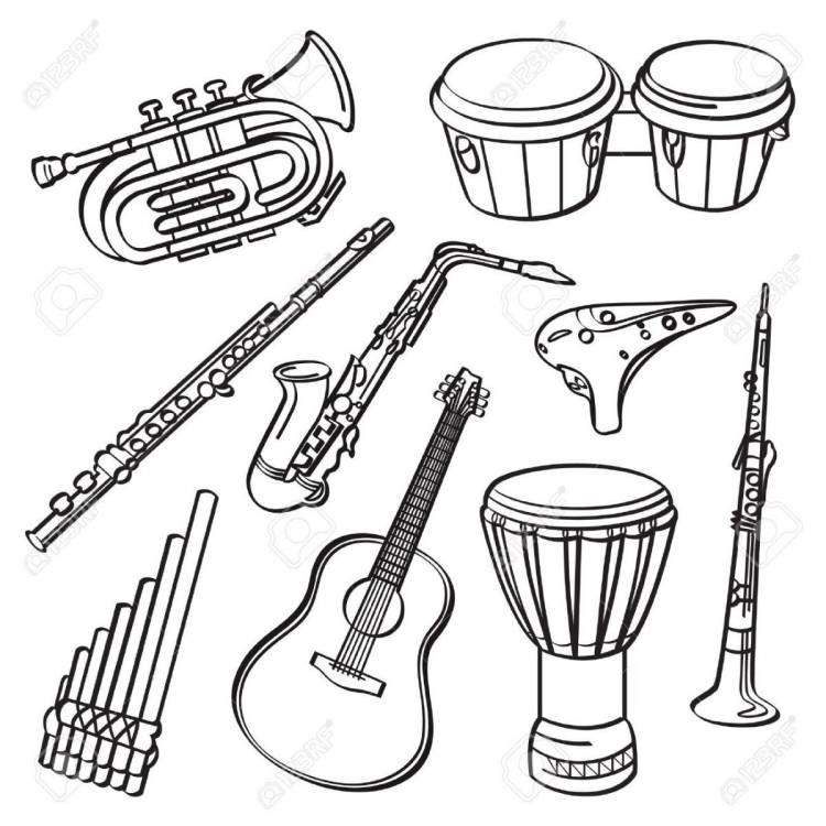 Музыкальный инструмент русский рисунок