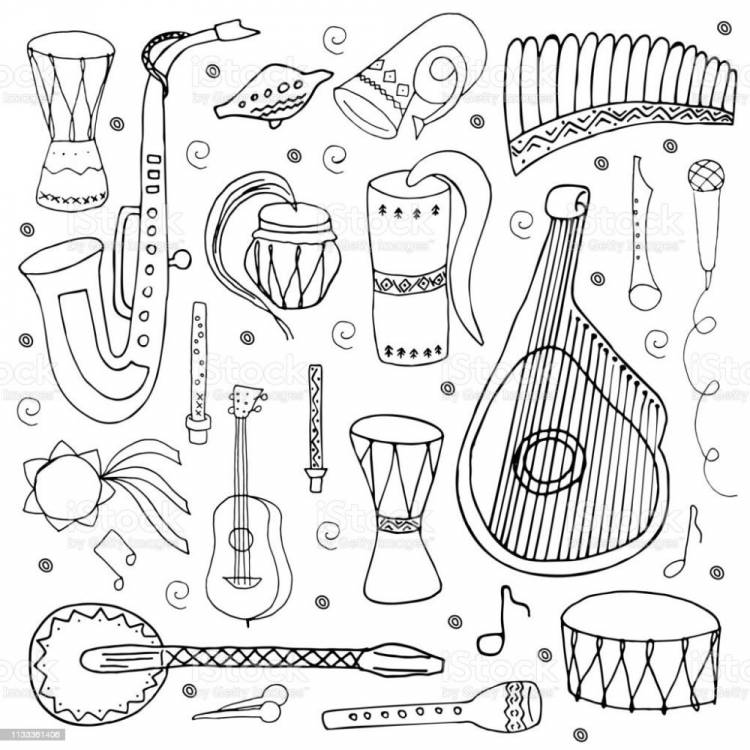 Русский народный музыкальный инструмент рисунок