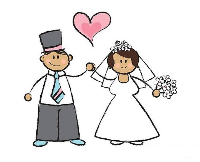 Свадьба в детских рисунках и картинках для школы и детского сада