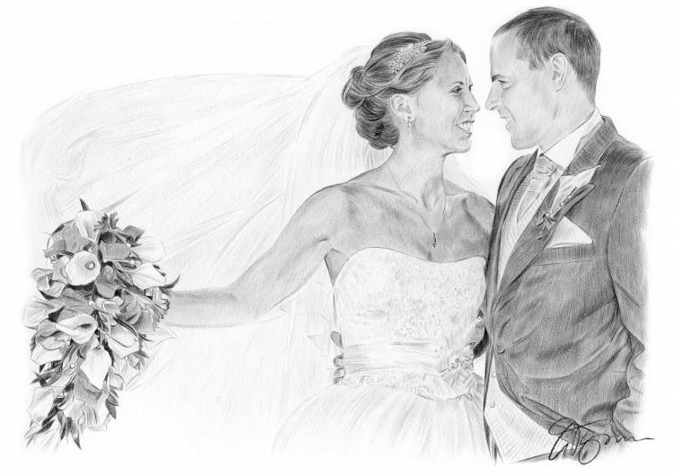 Рисунки легкие на свадьбу