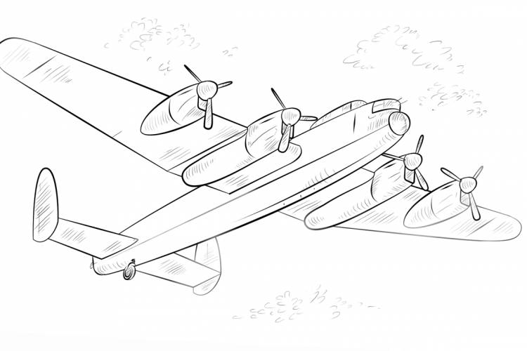 Как нарисовать самолет карандашом для начинающих поэтапно, легко