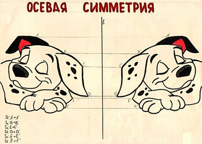 Осевая и центральная симметрия в таблицах 