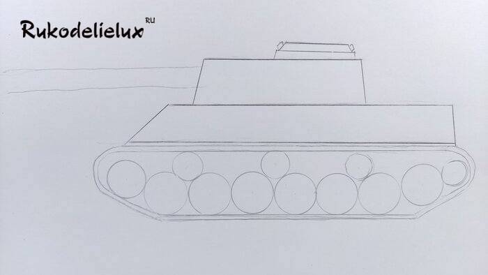 Как нарисовать танк поэтапно и легко ребенку карандашом