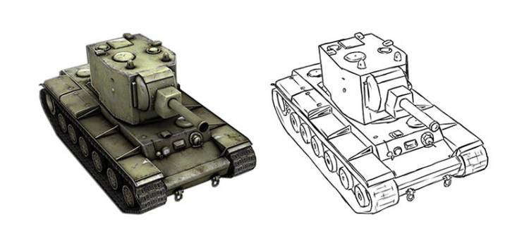 Рисуем тяжелый танк КВ