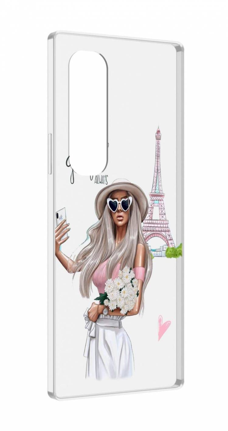 Чехол MyPads Селфи-в-Париже женский для Samsung Galaxy Z Fold