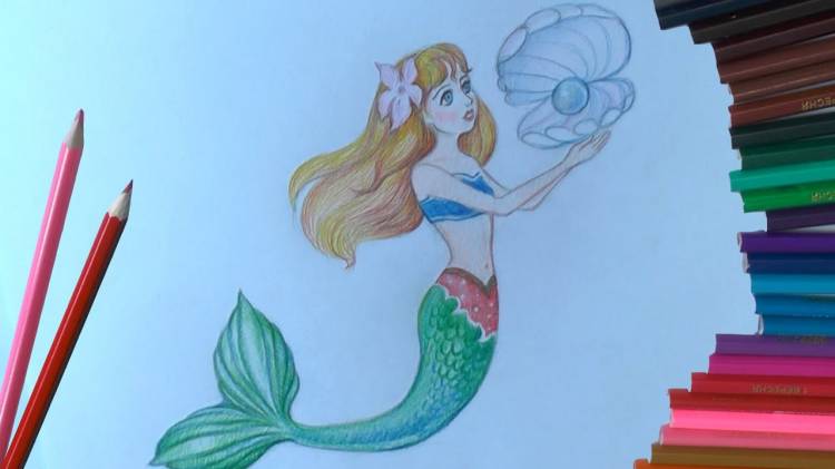 Как нарисовать РУСАЛКУ How to draw a mermaid