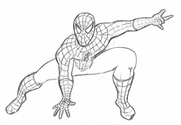 Как нарисовать человека паука поэтапно карандашом 