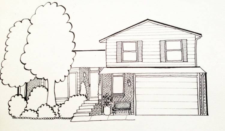 Рисунок дом мечты легкий карандашом