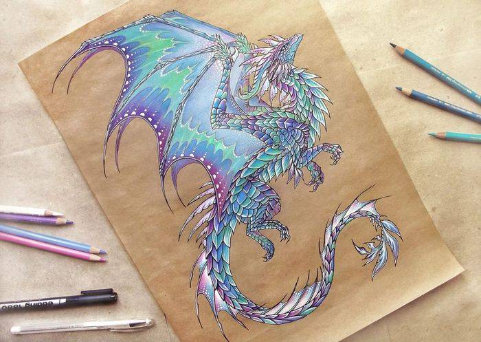 Картинки драконов для срисовки карандашом