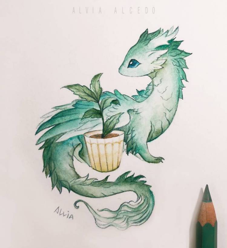 Рисунок дракона маркерами