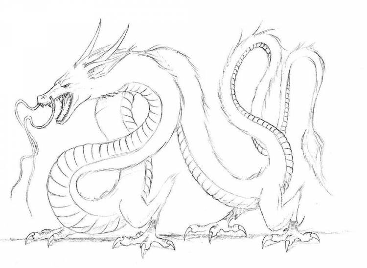 Как нарисовать китайского дракона