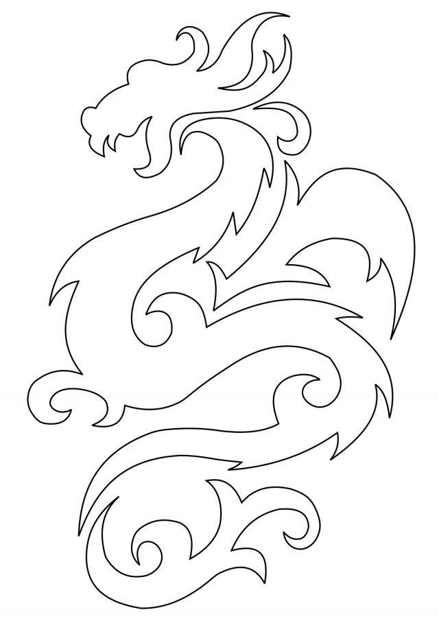 Картинки китайского дракона для срисовки 