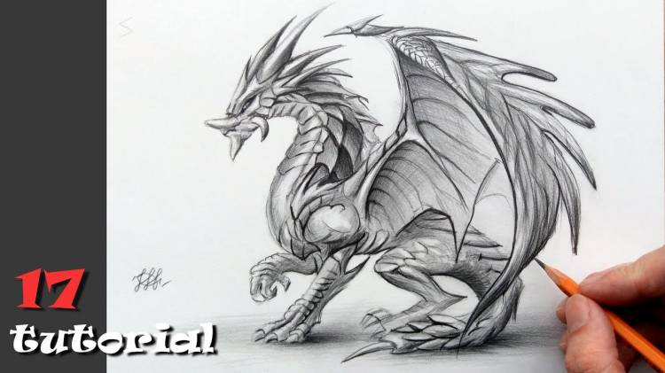 Как нарисовать дракона карандашом поэтапно