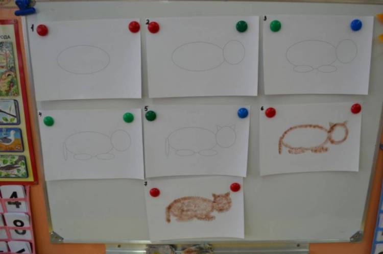 Конспект занятия по рисованию в старшей группе «День рождения у кошки Мурки» 