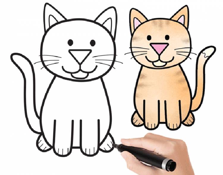 рисунок кота для детей
