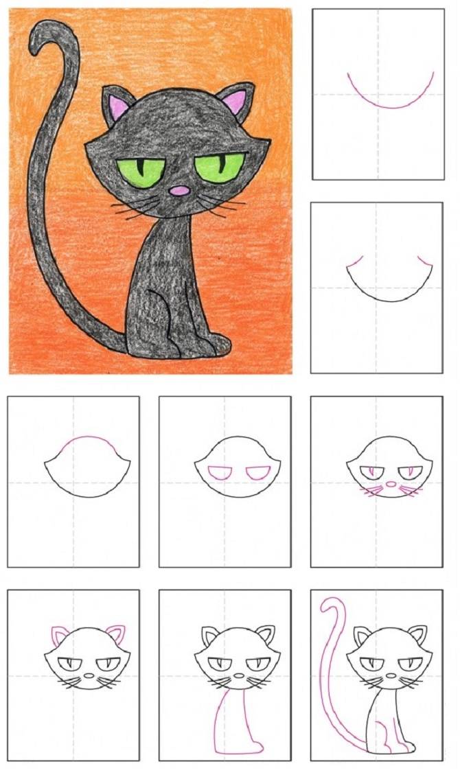 Как нарисовать кота для детей