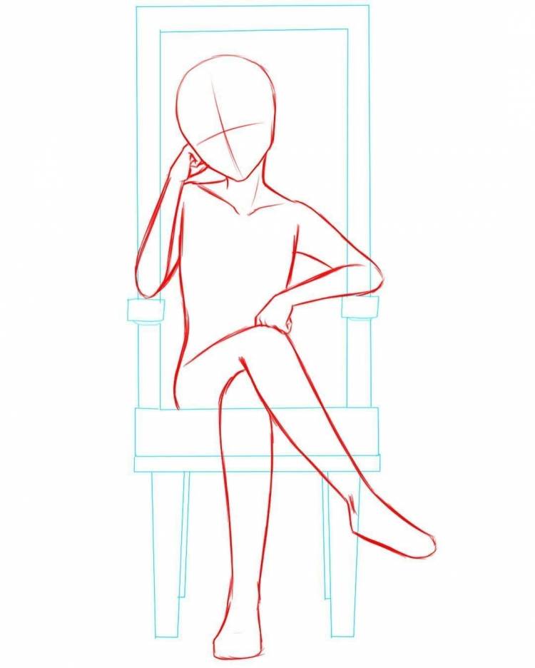 Сидящий человек рисунок для срисовки