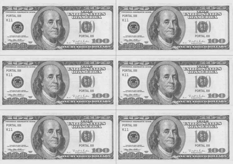 Раскраски Деньги доллары 
