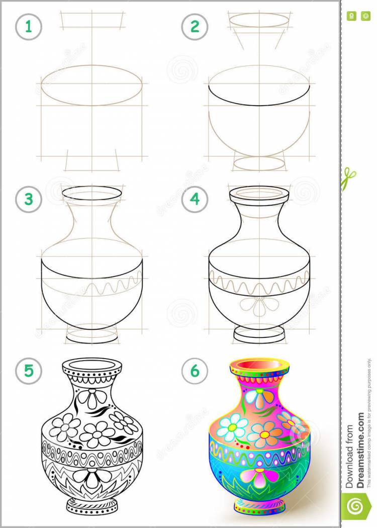 Рисунок ваза легкий