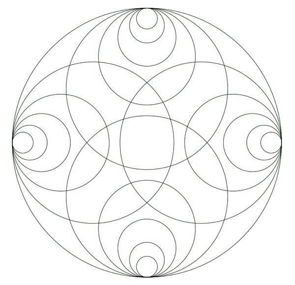 Простые рисунки циркулем из кругов 