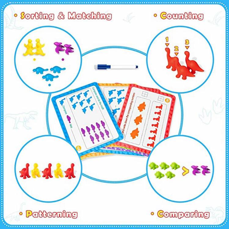Детская Радужная игра с динозаврами, цвета, математический обучающий инструмент, Монтессори, сенсорное образование, головоломка, игрушка, подарки для детей, мальчиков