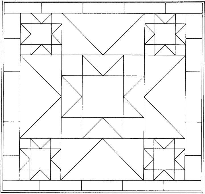 Простой узор из геометрических фигур Раскраски для медитации