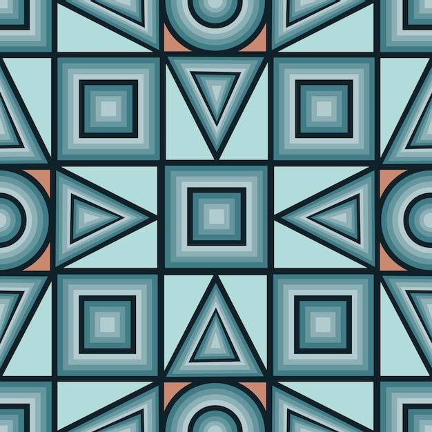 Геометрический бесшовный узор бесшовный узор из геометрических фигур круг треугольник и квадрат blueorang