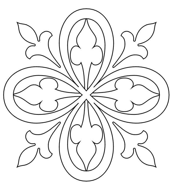 Узор в круге из геометрических фигур Раскраски для снятия стресса