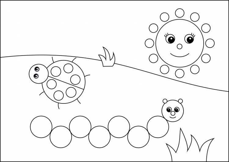 Рисунок из кругов для детей