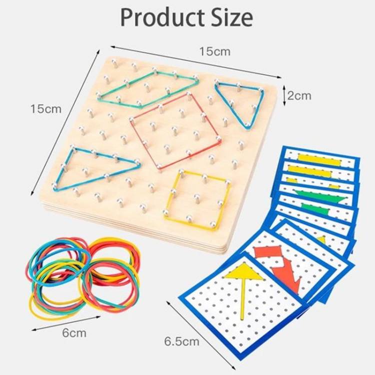 Монтессори развивающая детская креативная игрушка для малышей графика математический узор блоки Гео доска резинки деревянные доски для ногтей набор