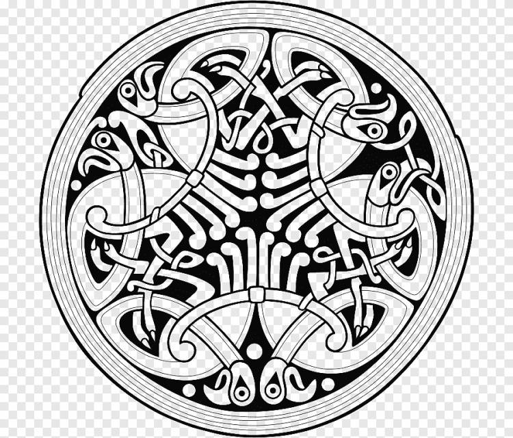 Кельтский узел Орнамент Книга Дарроу Келлская книга, дизайн, логотип, монохромный png