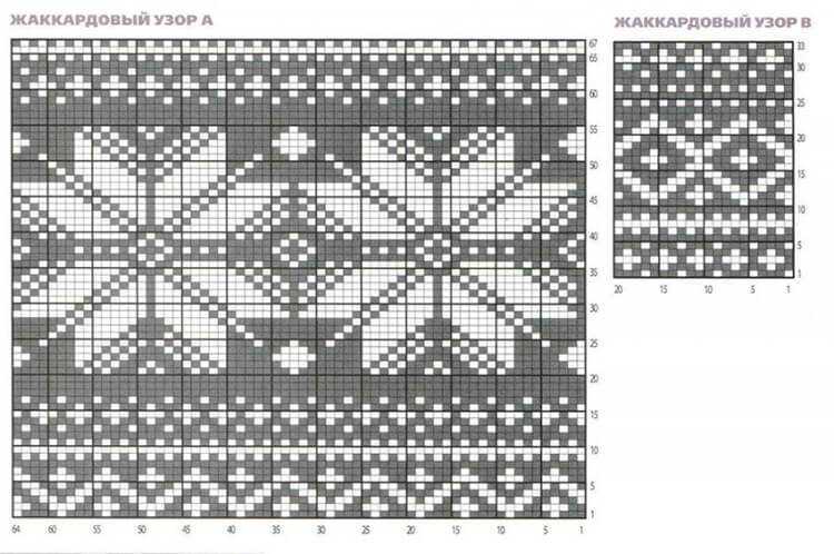 Жаккардовый узор спицами
