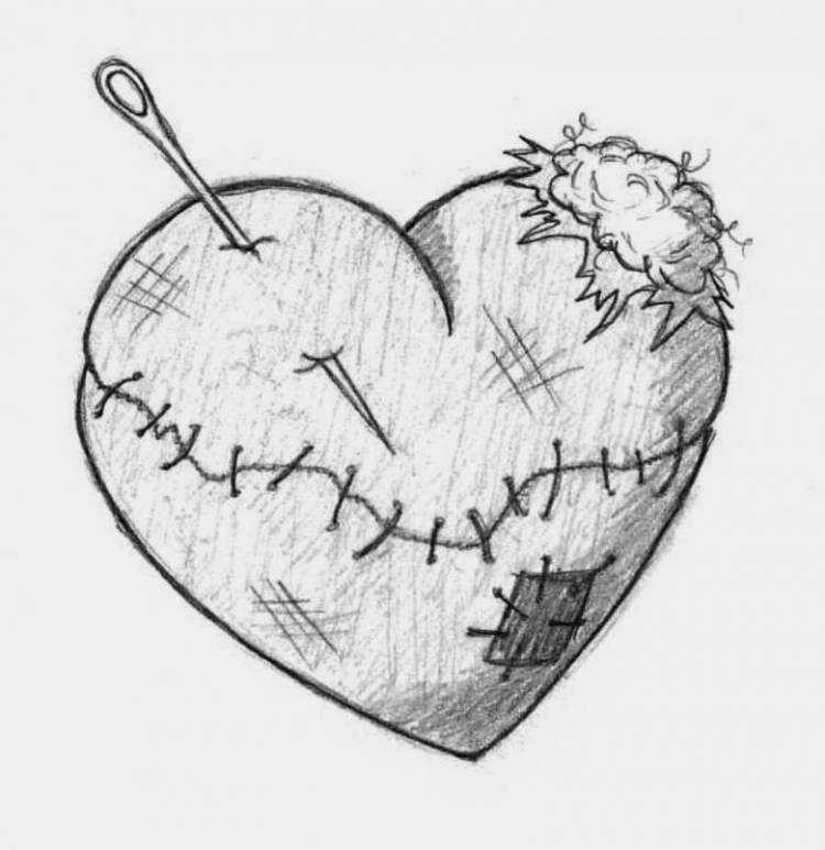 Как нарисовать сердечко поэтапно карандашом 