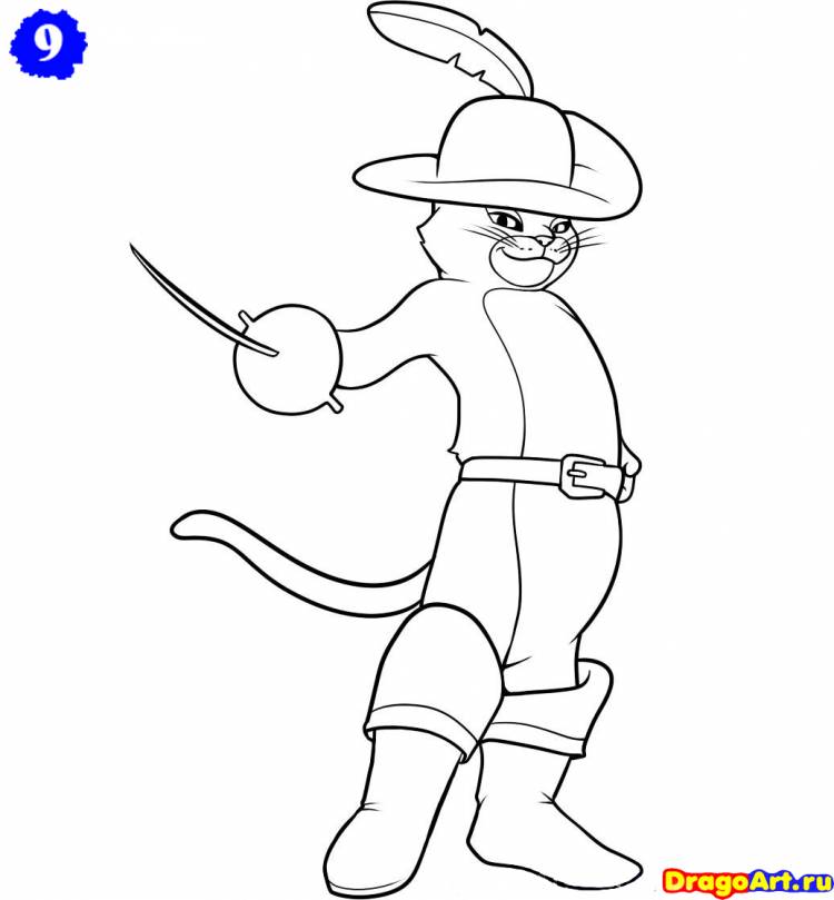 Как нарисовать Кота в Сапогах из Шрека DragoArt поэтапно карандашом