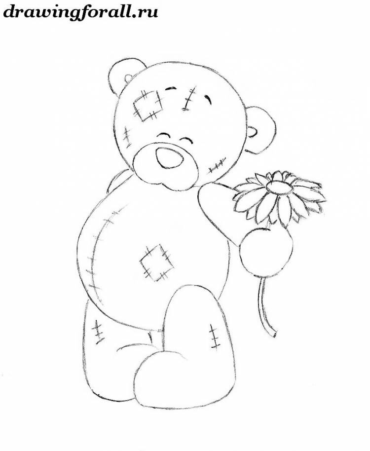 как нарисовать медвежонка
