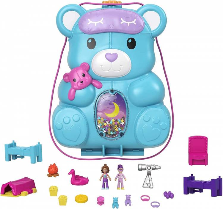 Polly Pocket Handbag Teddy Pajama Party Детский игровой набор HGC