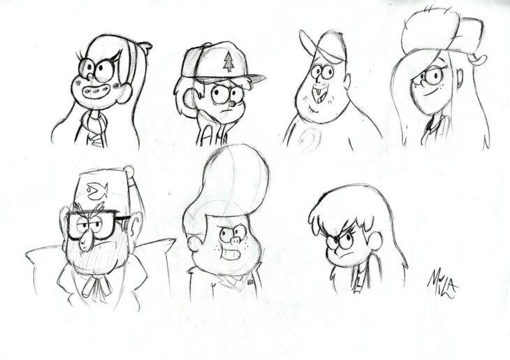 Персонажи из мультфильма Гравити фолз для срисовки 