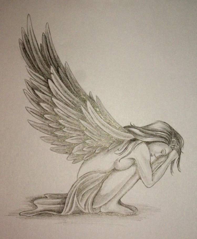 Рисунки людей с крыльями