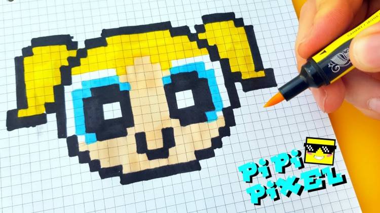 ЛЕГКО РИСУЕМ; СУПЕР КРОШКИ ПУЗЫРЕК ПО КЛЕТОЧКАМ !!! Powerpuff Girls PIXEL ART HOW TO DRAW !SO CUTE