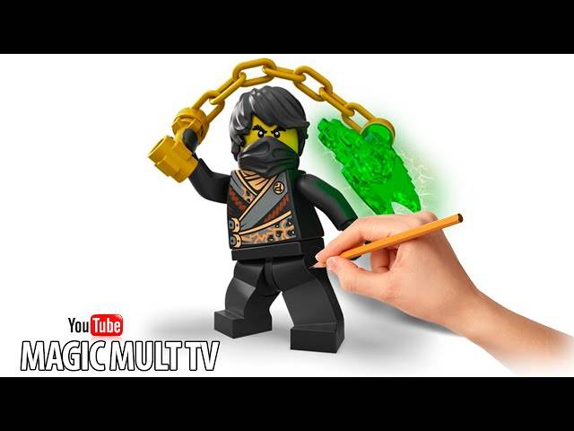 Как Нарисовать Коула Черный Ниндзя НИНДЗЯГО How To Draw And Paint Cole Lego NinjaGo