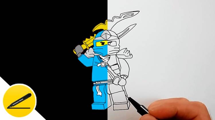 How to Draw Ninjago Jay the Blue Ninja ☆ Draw LEGO Ninjago step by step